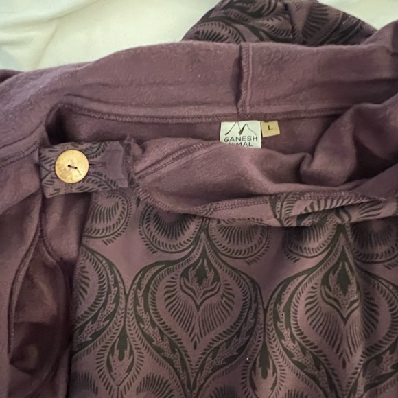 EUC Purple Paisley Cotton One Button Hooded Jacket - Picture 5 of 8